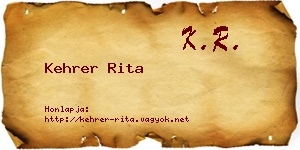 Kehrer Rita névjegykártya